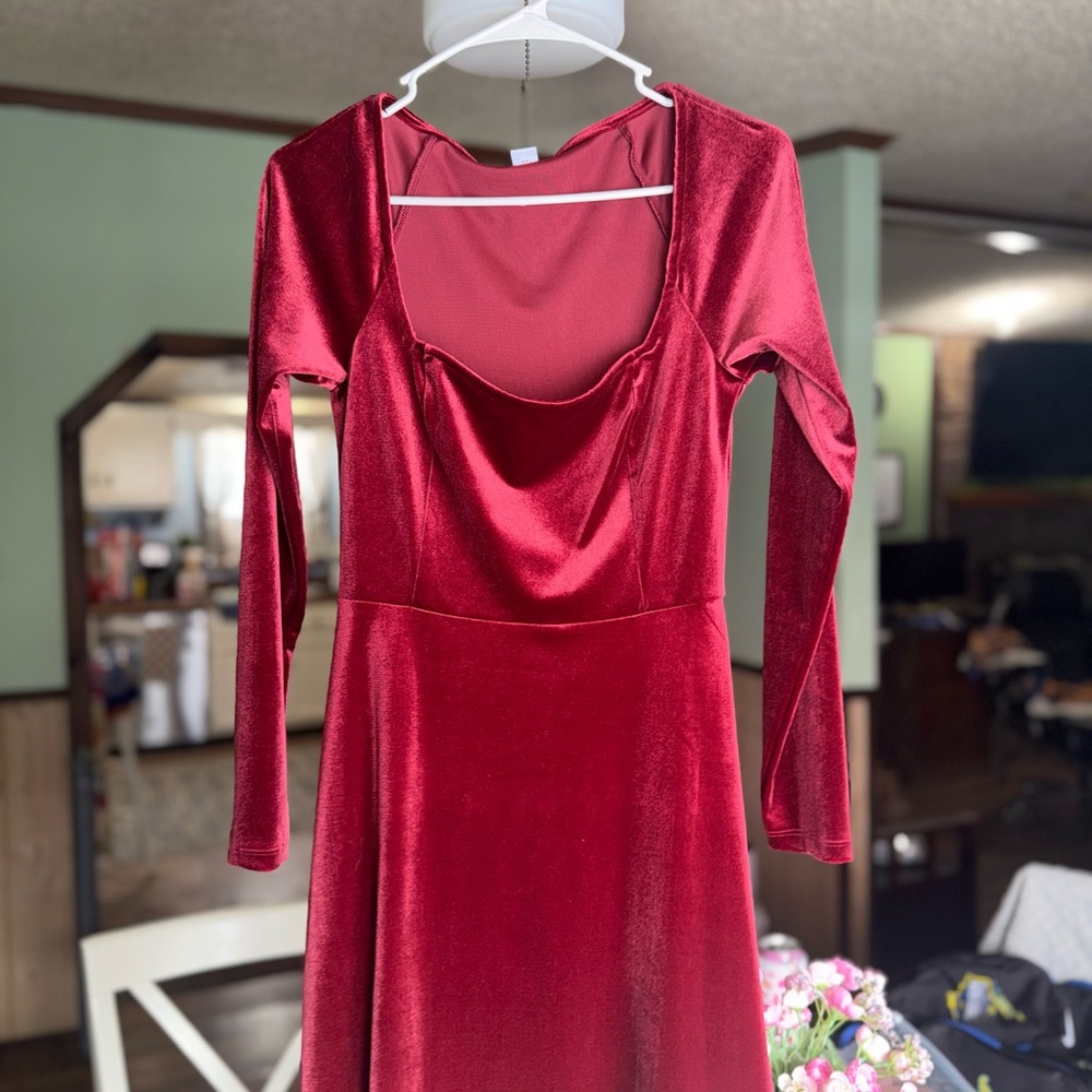 Old Navy Rich Red Long Sleeve Dress